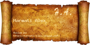 Harmati Alex névjegykártya